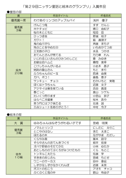 「第29回ニッサン童話と絵本のグランプリ」入賞作品
