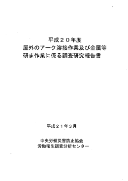 参考資料2 平成20年度屋外のアーク溶接作業及び金属等