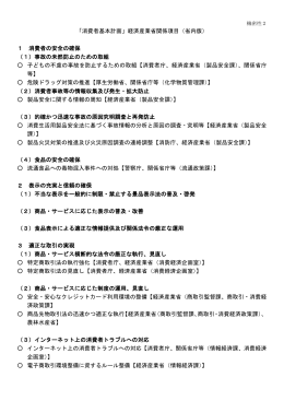 「消費者基本計画」経済産業省関係項目