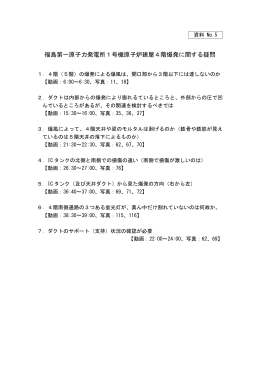 資料No.5 福島第一原子力発電所1号機原子炉建屋4階爆発に関する疑問