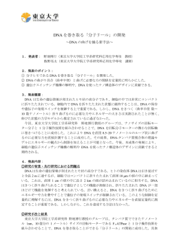 DNAを巻き取る「分子リール」の開発