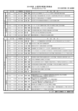 2014卒論発表会タイムスケジュール