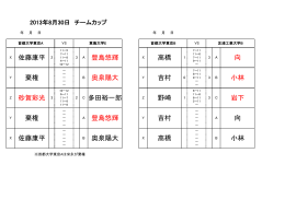 小林 高橋 小林 岩下 吉村 向 野崎 吉村 高橋 向 佐藤康平 棄権 砂賀彩