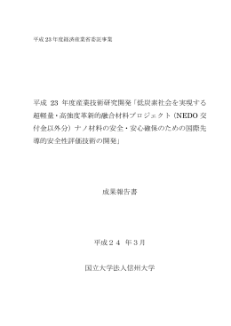 低炭素社会を実現する超軽量・高強度革新的融合材料