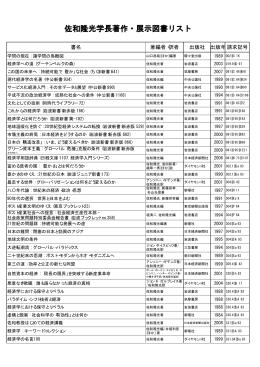 佐和隆光学長著作・展示図書リスト