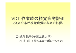 VDT 作業時の視覚疲労評価