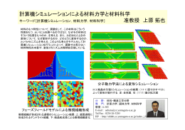 計算機シミュレーションによる材料力学と材料科学 准教授 上原拓也