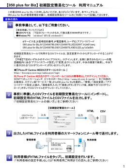 初期設定簡易化ツール利用マニュアル