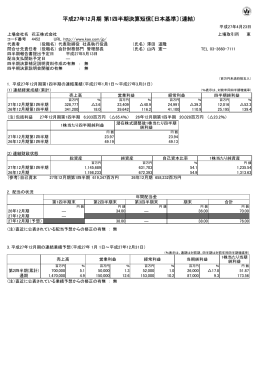 平成27年12月期 第1四半期決算短信〔日本基準〕（連結）