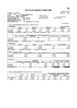 平成27年3月期 決算短信〔日本基準〕（連結）