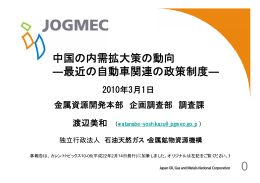 配布資料 - JOGMEC 独立行政法人石油天然ガス・金属鉱物資源機構