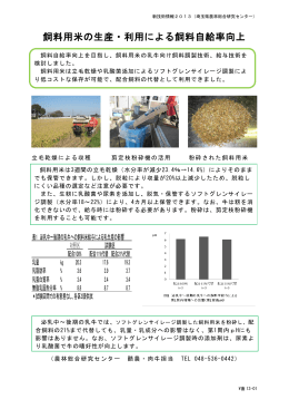 飼料用米の生産・利用による飼料自給率向上