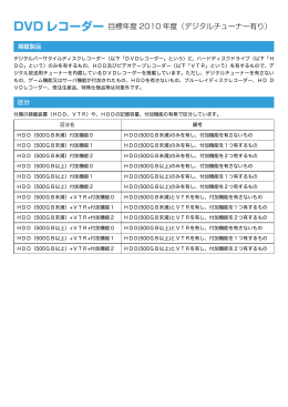 DVD レコーダー - 省エネ型製品情報サイト