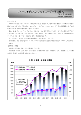 ブルーレイディスク/DVD レコーダー等の輸入