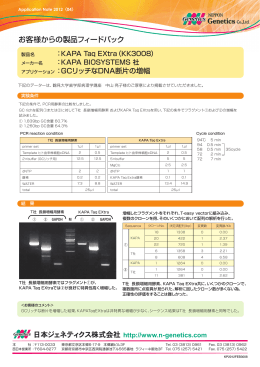GCリッチ(60%, 64%) のDNA断片PCR増幅/日本語