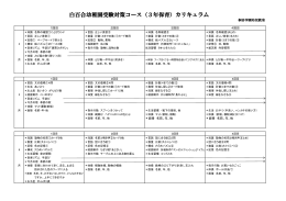 白百合幼稚園受験対策コース（3年保育）カリキュラム