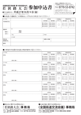 15若狭路大会 申込用紙、アクセス図