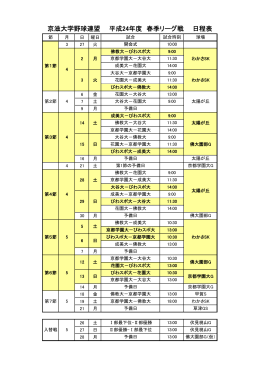 京滋大学野球連盟 平成24年度 春季リーグ戦 日程表