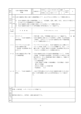 生命の連続性支援論 特論 2 選択 30 1 目的 生命の連続性に関わる様々