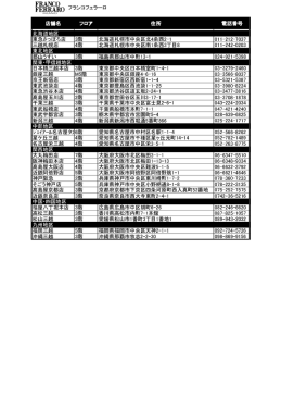店舗名 フロア 住所 電話番号