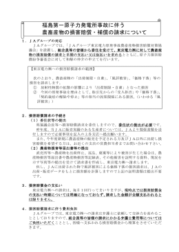 福島第一原子力発電所事故に伴う 農畜産物の損害