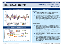 米国：小売売上高（2014年5月）｜MRI Daily Economic Points｜June