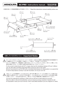 AC-PRO instructions manual ／取扱説明書 ! !