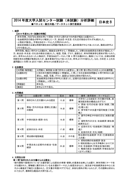2014 年度大学入試センター試験（本試験）分析詳細 日本史 B