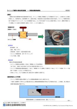 ライニング鋼管の腐食原因調査 ～ 異種金属接触腐食 ASC003 [概要
