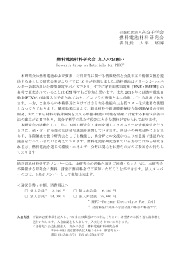 燃料電池材料研究会 委員長 大平 昭博 燃料電池材料研究