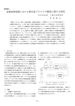 金属表面処理における新生産プロセスの開発に関する研究