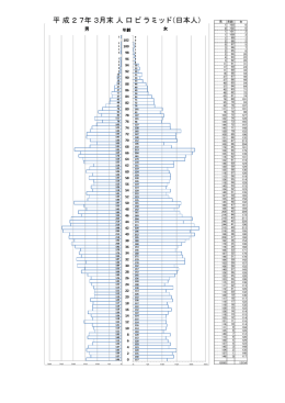 人口ピラミッド（日本人のみ）