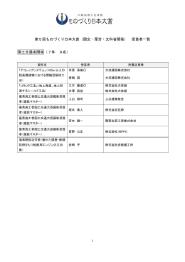 国土交通省 - ものづくり日本大賞