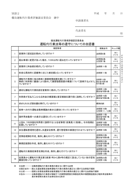 運転代行業法等の遵守についての自認書