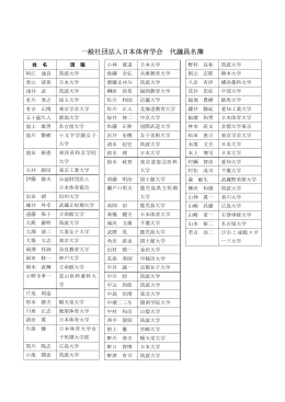 一般社団法人日本体育学会 代議員名簿