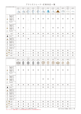 アクシスシェード・灯具対応一覧