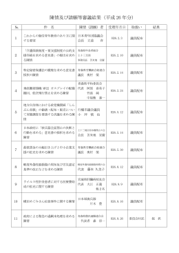 陳情及び請願等審議結果（平成 26 年分）