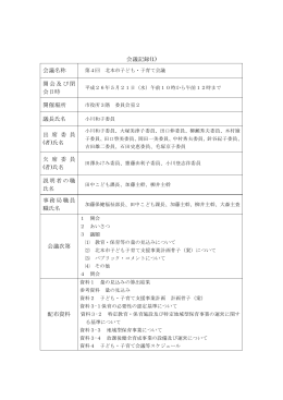 会議記録(1) 会議名称 開会及び閉 会日時 開催場所 議長氏名