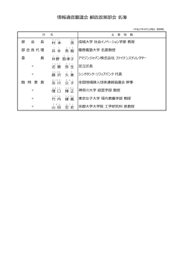 情報通信審議会 郵政政策部会 名簿