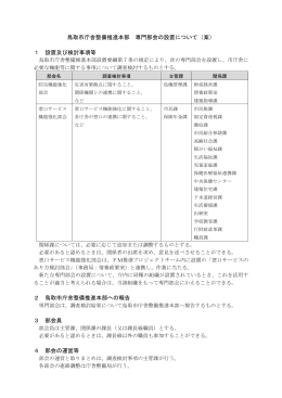 鳥取市庁舎整備推進本部 専門部会の設置について（案） 1 設置及び