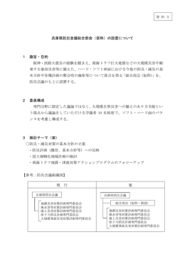 兵庫県防災会議総合部会（仮称）の設置について 1 趣旨・目的 阪神