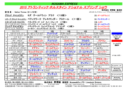 2015年 アトランティック スプリング ショウ 結果＆出陳頭数