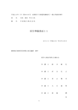 原告準備書面11 - 浜岡原子力発電所運転終了・廃止等請求訴訟弁護団