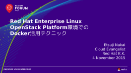 Red Hat Enterprise Linux OpenStack Platform環境での Docker活用テク