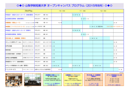 山梨学院短期大学 オープンキャンパス プログラム（2015年8月）