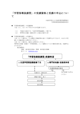 「学習指導員講習」の受講資格と受講の申込につい て