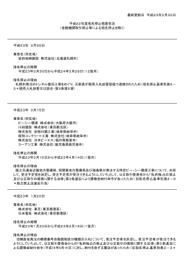 平成23年 3月30日 業者名（所在地） 岩田地崎建設 株式会社