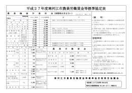 平成27年度農業労働賃金等標準協定表（PDF：332KB）