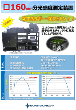 太陽電池の分光感度測定データ