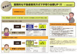 画期的な不動産販売方式で手取り金額UP !!! （ ※ 実例は裏面で ）